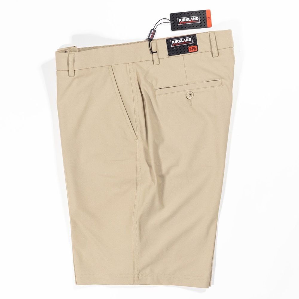 Kirkland Signature Men's Shorts 34 Waist, Khaki, 21-1/2" L